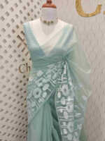 Organza with small lotus pond like applique