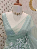 Organza with small lotus pond like applique - Image 2
