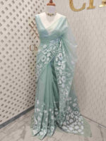 Organza with small lotus pond like applique - Image 3