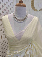 Organza with small lotus pond like applique - Image 6