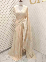Organza with big flower applique and its stem thread work - Image 12