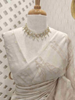 Organza with big flower applique and its stem thread work - Image 14