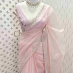 Organza with double beads border finish