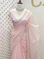 Organza with double beads border finish