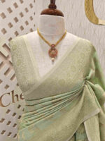 Soft tussar banarasi veins and blossom - Image 23