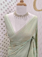 Soft tussar banarasi with big flower and thin veins - Image 13