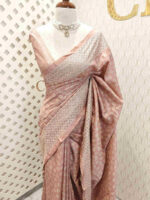 Semi tussar with tie and dye body and cut work border - Image 5