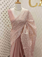 Tissue silk with 3 narrow joined design