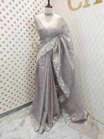 Tissue silk with geometric pattern on border - Image 15