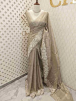 Tissue silk with geometric pattern on border - Image 9