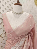 Tissue silk with geometric pattern on border - Image 2
