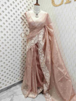 Tissue silk with geometric pattern on border - Image 6