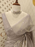 Tissue silk with 3 flower plant design on border - Image 4