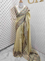Tussar with lambani flower border thread work - Image 3