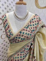 Tussar with lambani flower border thread work - Image 2