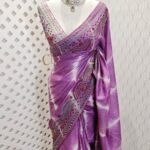 Tussar with lambani thread work and bias tie and die