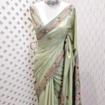 Tussar with lambani work and bullion knot on border