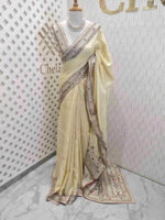 Tussar with lambani and rough finish flower detail - Image 3