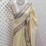 Tussar with lambani and rough finish flower detail