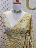 Tussar with bias tie and contrast knot strock thread work - Image 2