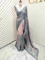 Tussar with mehandi mango kantha work - Image 3