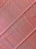Kanjeevaram with rose gold zari diamand shape design on pallu - Image 13