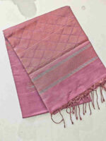 Kanjeevaram with rose gold zari diamand shape design on pallu - Image 14