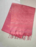 Kanjeevaram with rose gold zari diamand shape design on pallu - Image 10