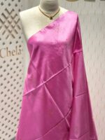 Kanjeevaram with rose gold zari diamand shape design on pallu - Image 6