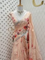 Linen with geometric shapes and flower prints