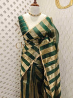 Organza banarasi with thick golden strips
