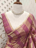 Organza banarasi with thick golden strips - Image 15