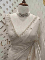 Organza with small mango cut beads and stone design - Image 10