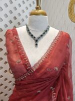 Organza with small mango cut beads and stone design - Image 15