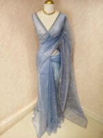 Organza with small mango cut beads and stone design - Image 30