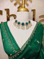 Organza with small mango cut beads and stone design - Image 41