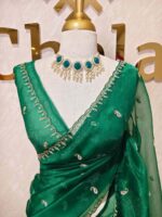 Organza with small mango cut beads and stone design - Image 40