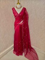 Organza with small mango cut beads and stone design - Image 45