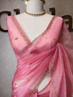 Organza with small mango cut beads and stone design - Image 31