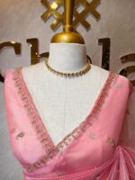 Organza with small mango cut beads and stone design - Image 32