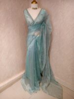 Organza with small mango cut beads and stone design - Image 36
