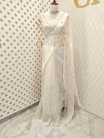 Organza with small mango cut beads and stone design - Image 5