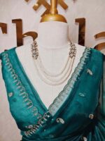 Organza with small mango cut beads and stone design - Image 50