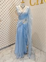 Organza with small mango cut beads and stone design - Image 16