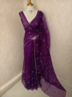 Organza with small mango cut beads and stone design - Image 54