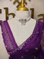 Organza with small mango cut beads and stone design - Image 53