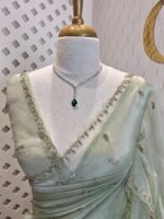 Organza with small mango cut beads and stone design - Image 21