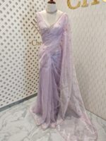 Organza with small mango cut beads and stone design - Image 22
