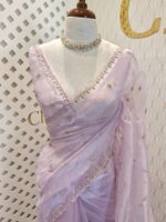 Organza with small mango cut beads and stone design - Image 23
