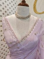 Organza with small mango cut beads and stone design - Image 24